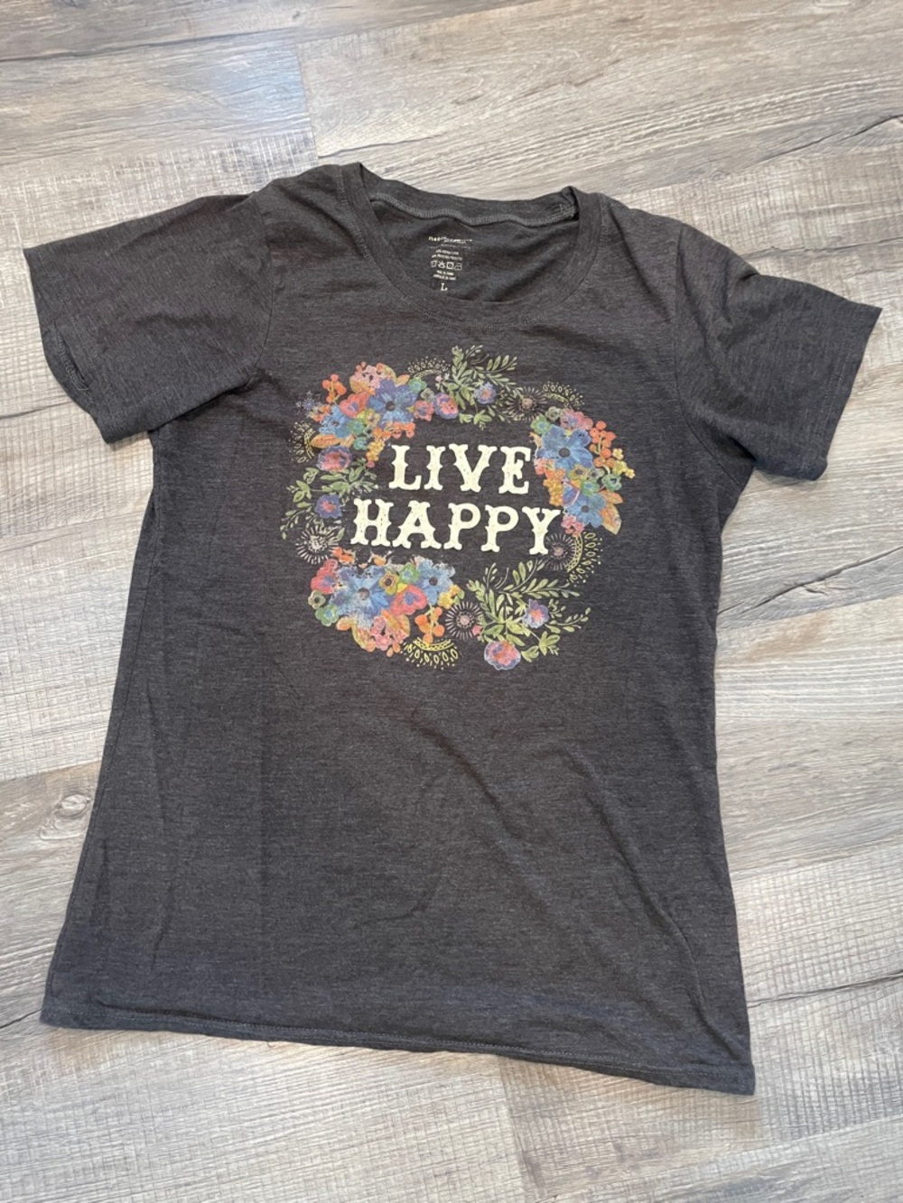NATURAL LIFE Charcoal Floral Graphic Tee